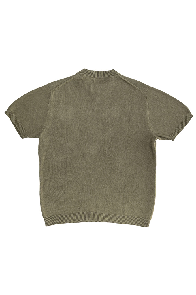 3sixteen Cotton/Linen Knit Short Sleeve T-Shirt - Olive - Image 5