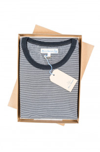 Merz B. Schwanen 2-Thread Heavy Weight T-Shirt - New Fine Charcoal Stripe - 215.9802 - Image 0