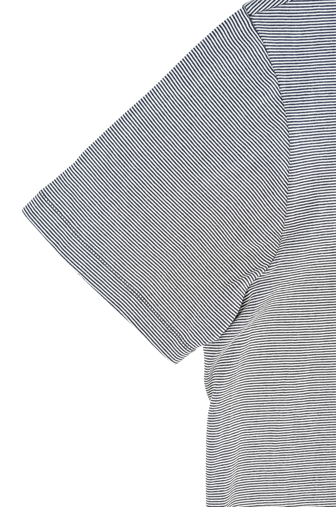 Merz B. Schwanen 2-Thread Heavy Weight T-Shirt - New Fine Charcoal Stripe - 215.9802 - Image 2