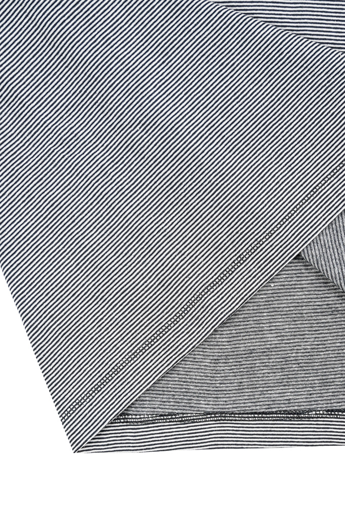 Merz B. Schwanen 2-Thread Heavy Weight T-Shirt - New Fine Charcoal Stripe - 215.9802