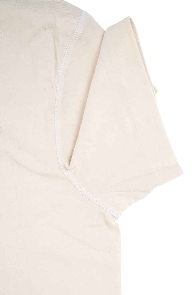 Merz b. Schwanen 2-Thread Heavy Weight T-Shirt - Henley Natural w/ Regular Sleeve - 204SL.02