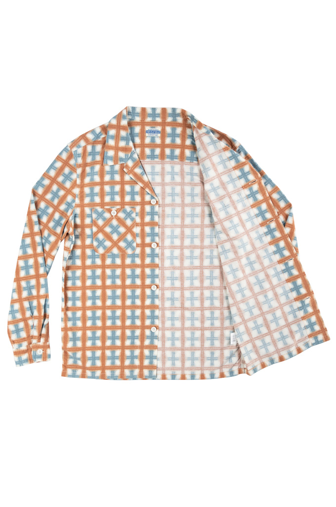 Flat Head “Puffing Mekitsa” Spring Flannel - Orange/Blue - Image 12