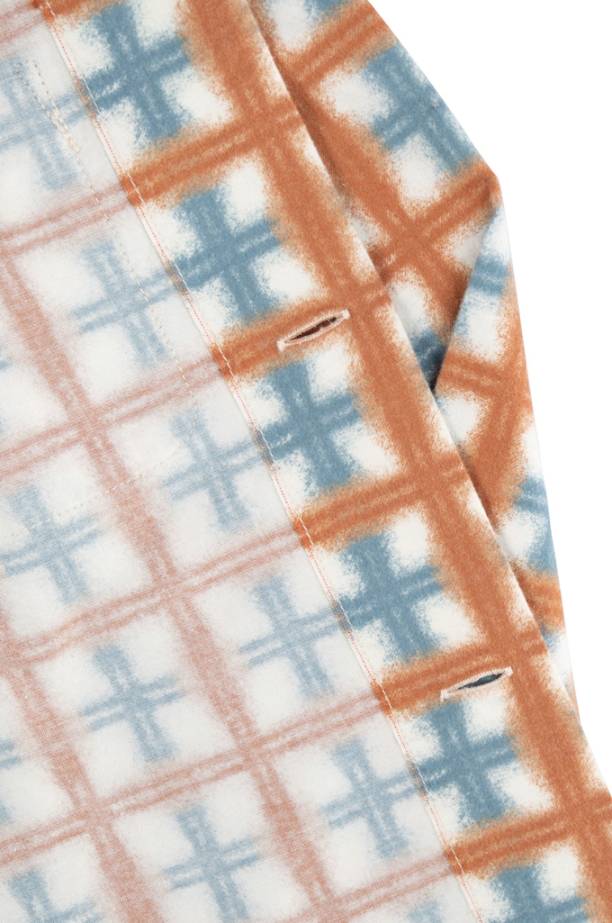 Flat Head “Puffing Mekitsa” Spring Flannel - Orange/Blue - Image 13