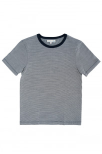 Merz B. Schwanen 2-Thread Heavy Weight T-Shirt - New Fine Blue Stripe - Image 1