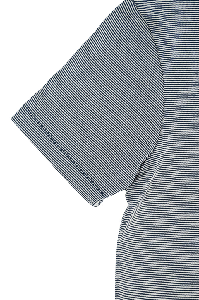 Merz B. Schwanen 2-Thread Heavy Weight T-Shirt - New Fine Blue Stripe - Image 3