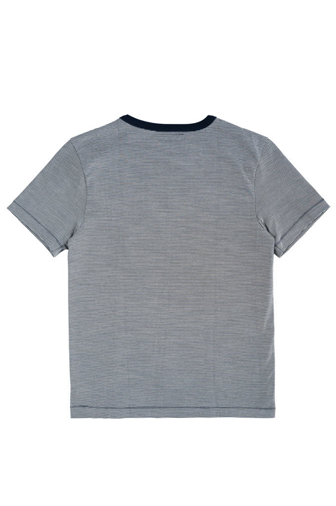 Merz B. Schwanen 2-Thread Heavy Weight T-Shirt - New Fine Blue Stripe - 215.6602