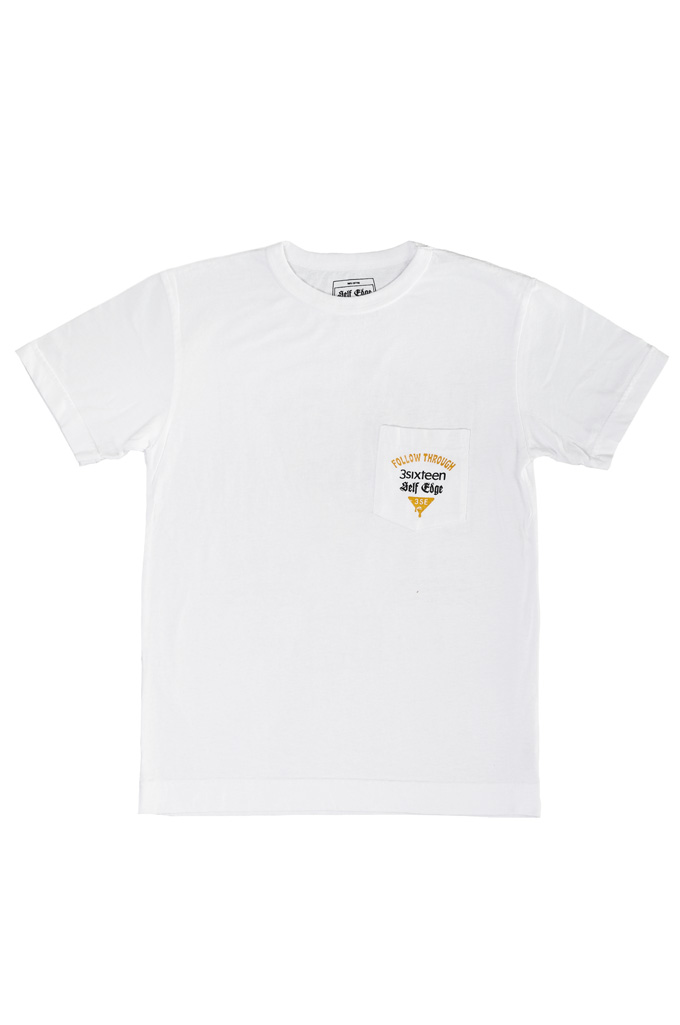 Self Edge x 3sixteen Graphic T-Shirt - White - FOLLOW THROUGH - Image 1