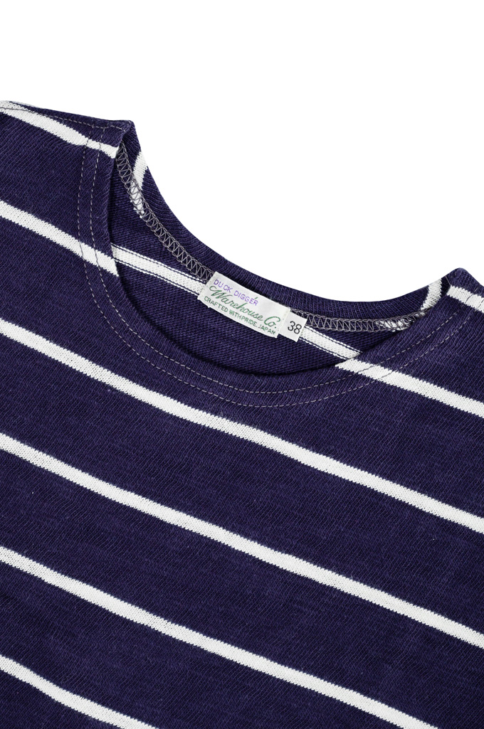 Warehouse Duckdigger Striped T-Shirt - Eggplant - Image 1