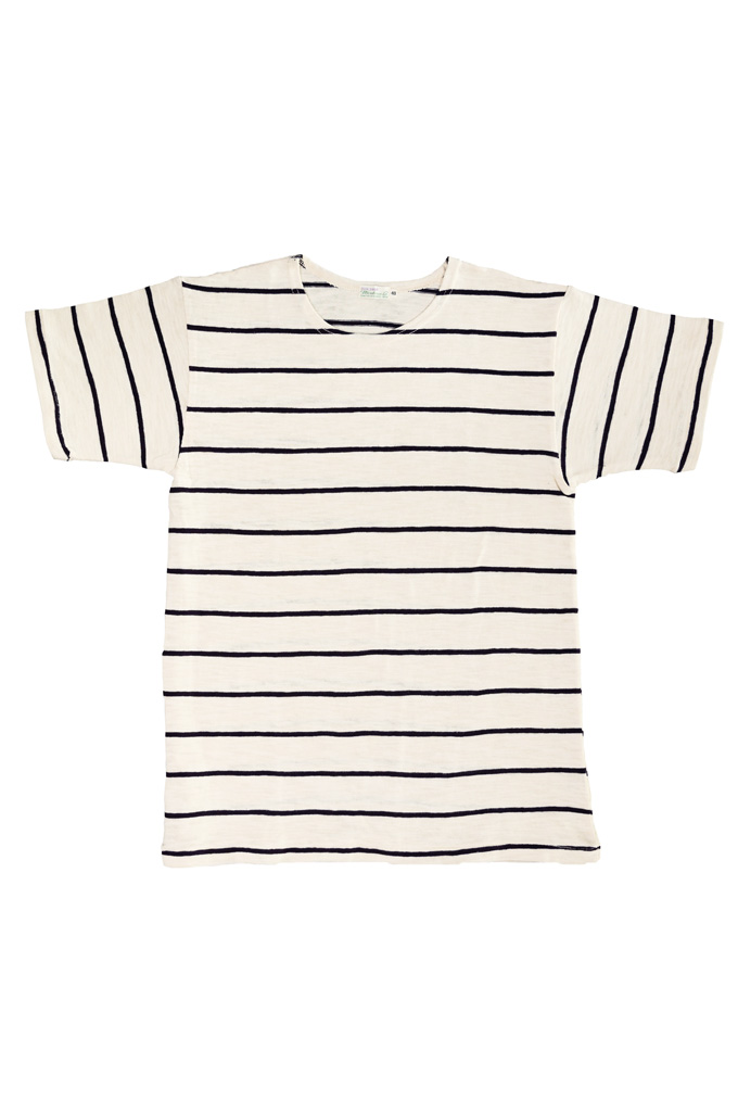 Warehouse Duckdigger Striped T-Shirt - Off-White