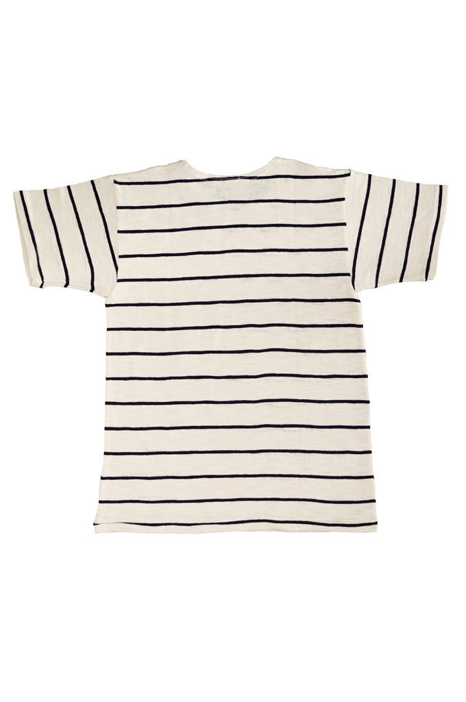 Warehouse Duckdigger Striped T-Shirt - Off-White - Image 4
