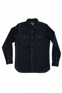 Iron Heart 10oz Western Shirt - IHSH-321-OD - Indigo Overdyed Black - Image 0