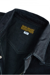 Iron Heart 10oz Western Shirt - IHSH-321-OD - Indigo Overdyed Black - Image 6