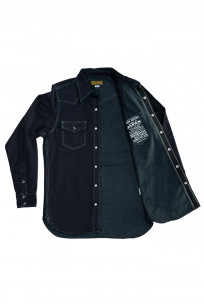 Iron Heart 10oz Western Shirt - IHSH-321-OD - Indigo Overdyed Black - Image 8