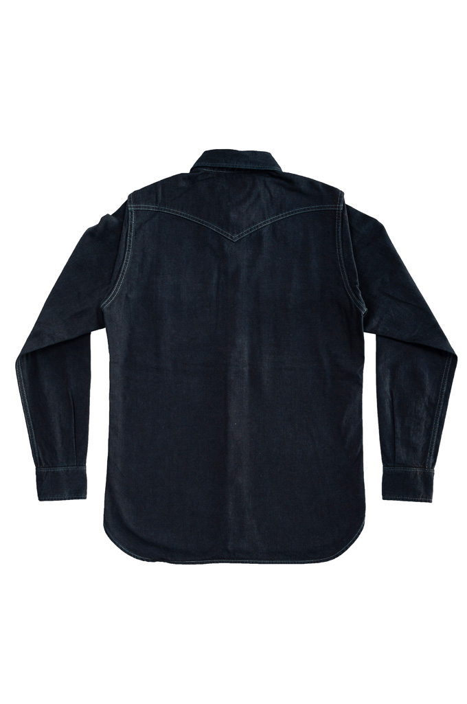 Iron Heart 10oz Western Shirt - IHSH-321-OD - Indigo Overdyed Black