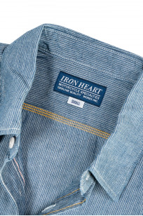 Iron Heart Short Sleeve Shirt - Pinstripe Chambray - Image 6