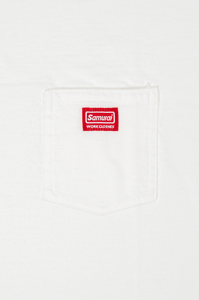 Samurai Heavyweight Series T-Shirt - Logo’d Pocket White - Image 2