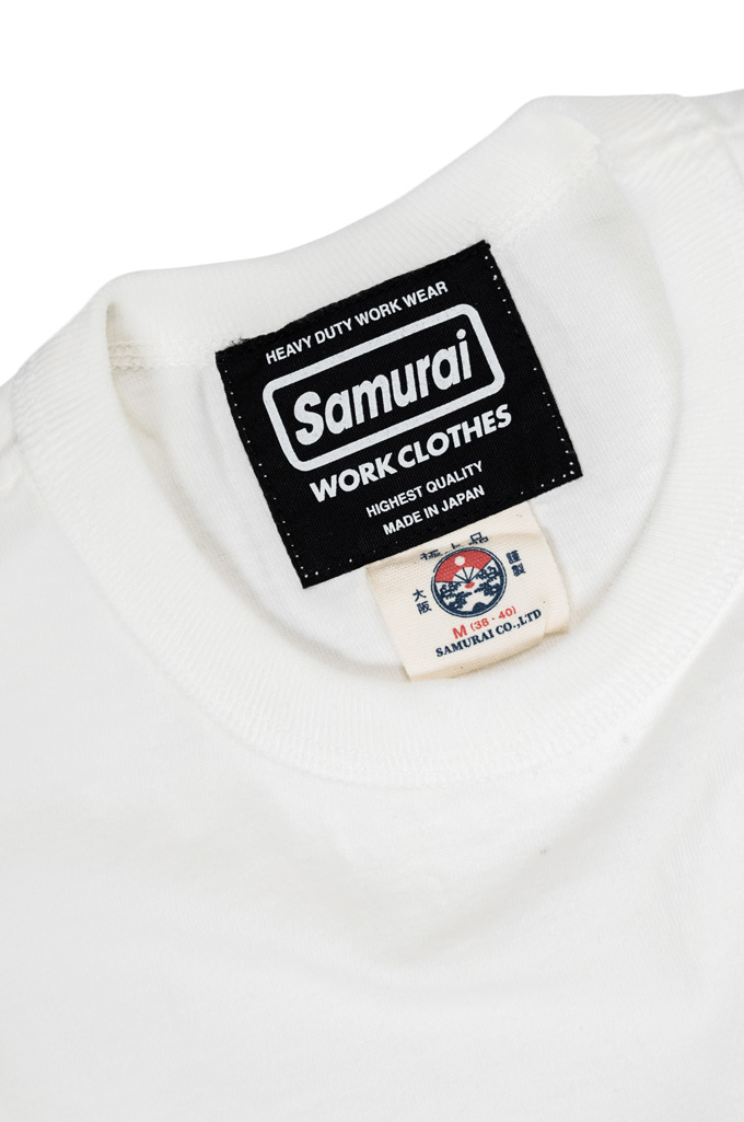 Samurai Heavyweight Series T-Shirt - Logo’d Pocket White - Image 4