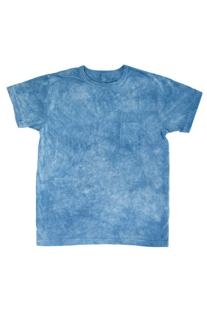 3sixteen Garment Dyed Pocket T-Shirt - Natural Indigo Crumple Dyed