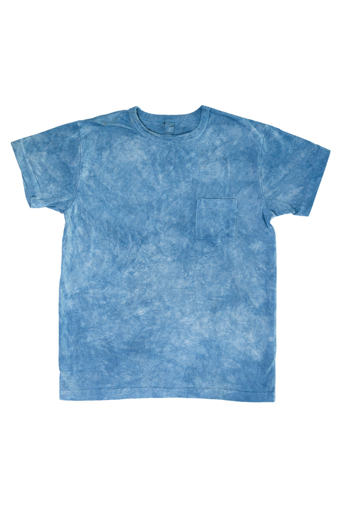 3sixteen Garment Dyed Pocket T-Shirt - Natural Indigo Crumple Dyed - Image 0