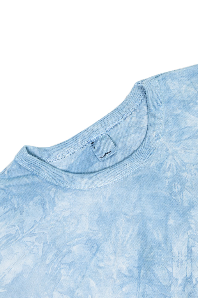 3sixteen Garment Dyed T-Shirt - Long Sleeve Natural Indigo Crumple Dyed