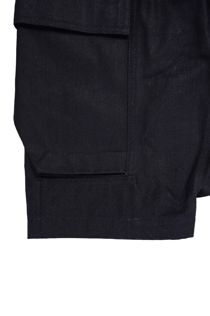 Rick Owens DRKSHDW Pods Cargo Shorts - Made In Japan 13.75oz Indigo/Black Denim