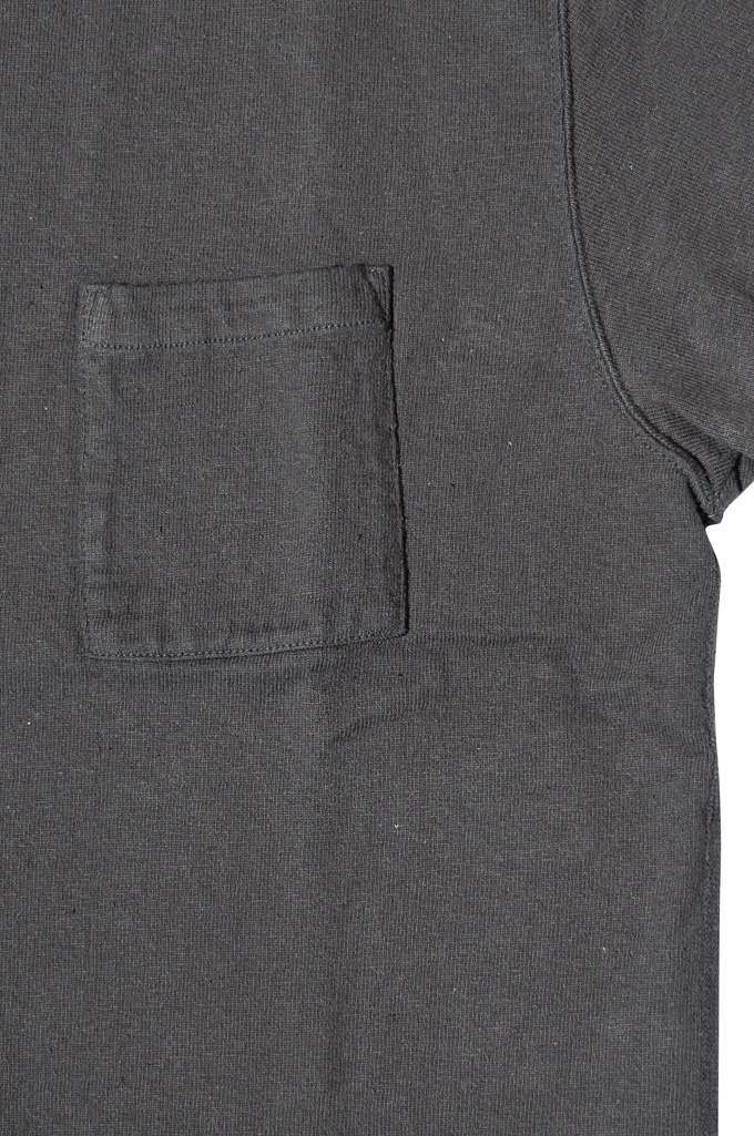 Samurai ZERO FABRIC T-Shirt - Black (Kuromame - Black Soybean Dyed) w/ Pocket