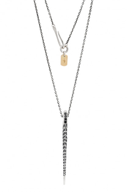 Kei Shigenaga Sterling Silver, 18k Gold, Black Diamond Necklace &amp; Pendant - Shin