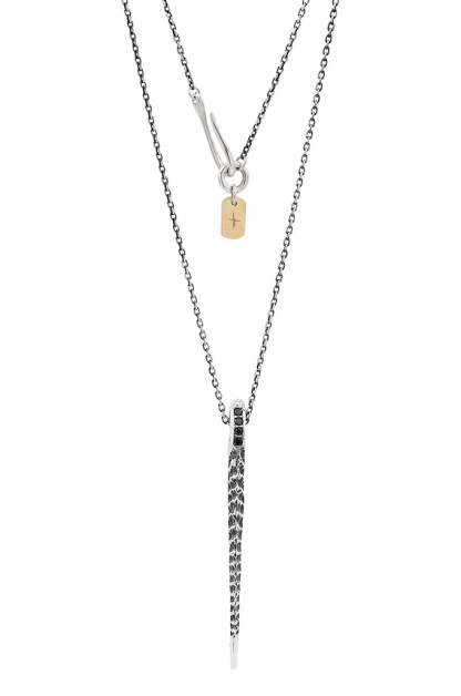 Kei Shigenaga Sterling Silver, 18k Gold, Black Diamond Necklace & Pendant - Shin