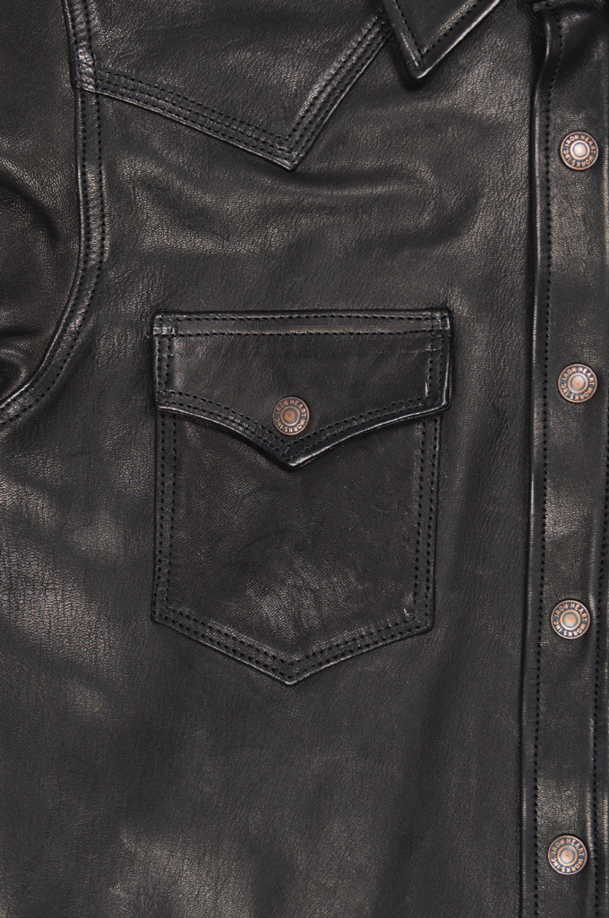 Iron Heart Deerskin Snap Buttoned Shirt - Black