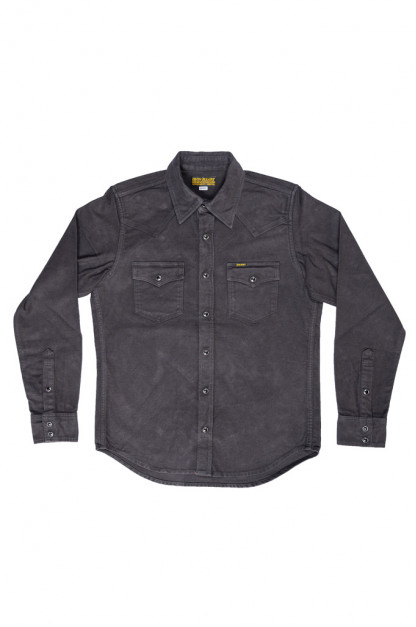 Iron Heart 9oz Raised Whipcord Western Shirt - IHSH-330-BLK- Black