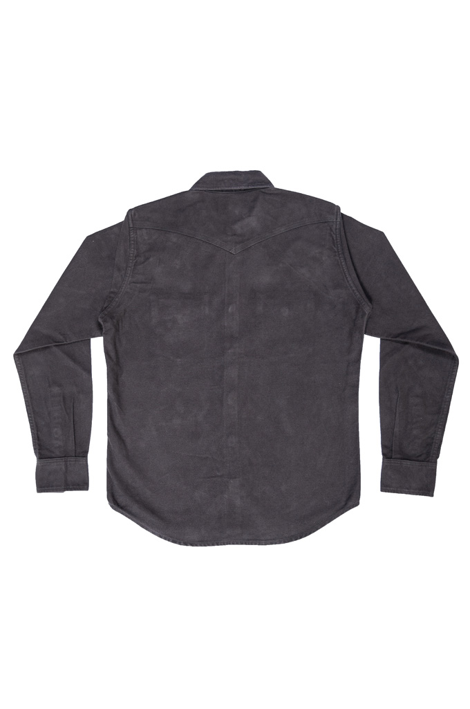 Iron Heart 9oz Raised Whipcord Western Shirt - IHSH-330-BLK- Black
