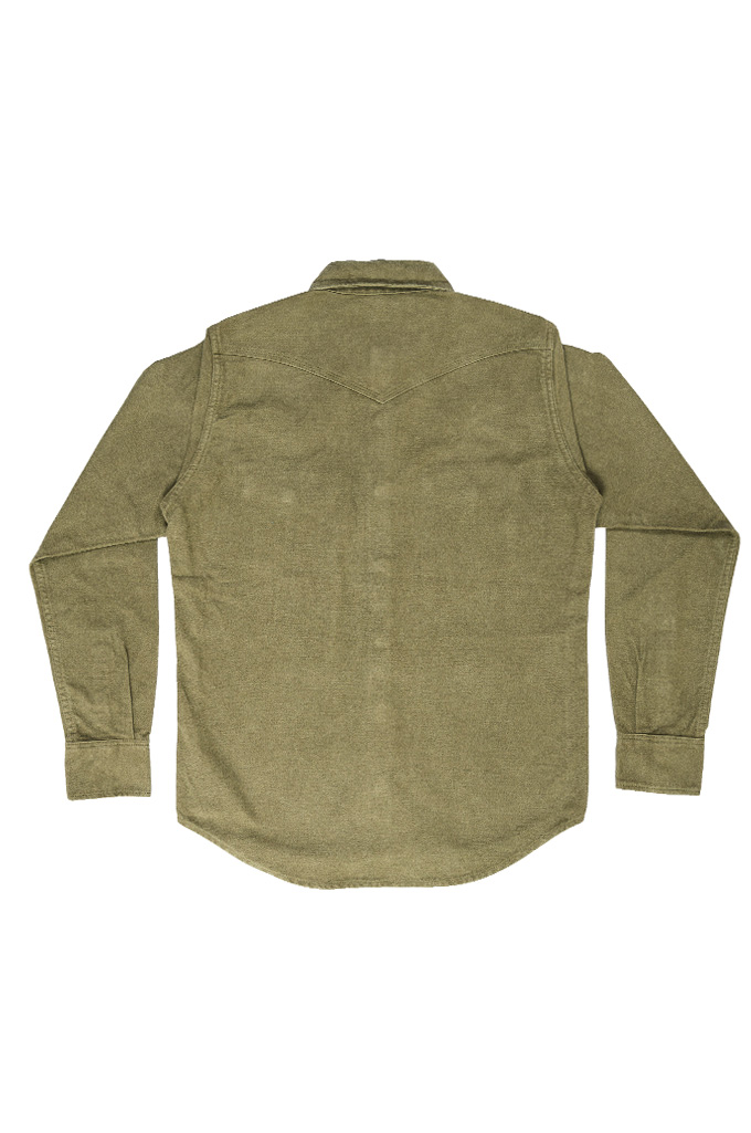 Iron Heart 9oz Raised Whipcord Western Shirt - IHSH-330-ODG- Olive 