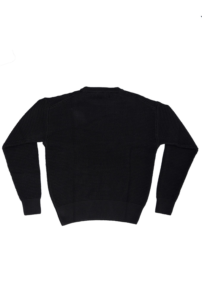 Merz B. Schwanen Cotton/Cashmere Waffle Knit Thermal - Deep Black - CCWC01.99