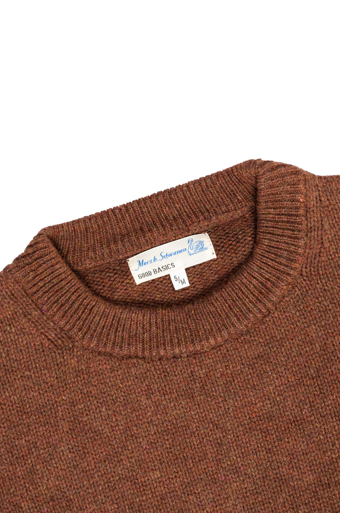 Merz b. Schwanen Merino/Cashmere Crewneck Sweater - Chestnut - LOCC01.15