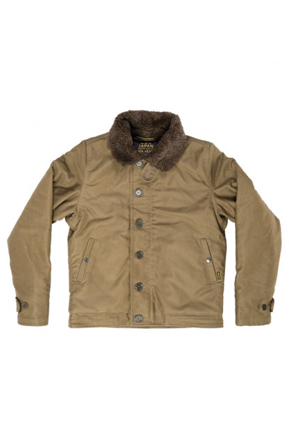 Iron Heart Alpaca-Lined N-1 Deck Jacket - Olive Oiled