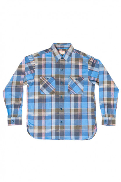 Sugar Cane Twill Check Flannel Shirt - Lot. 28955 - Blue