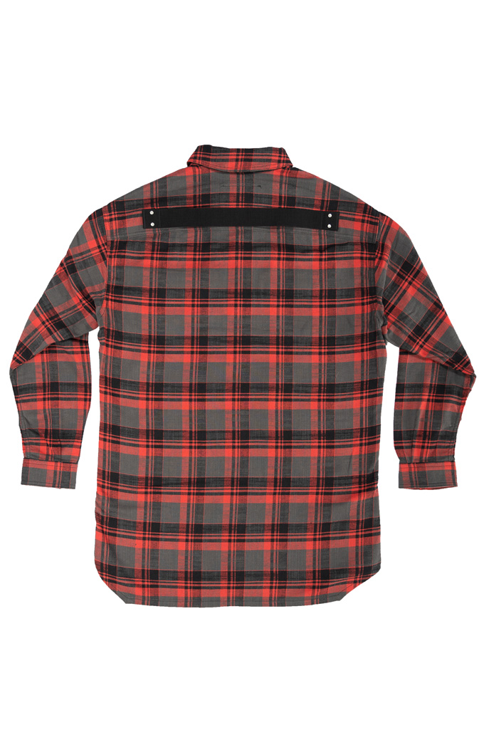 Rick Owens DRKSHDW Outershirt - Made in Japan Heavy Red Flannel - Image 16