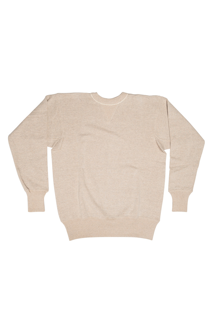 Warehouse Loopwheeled Set-In Freedom Crewneck Sweater - Oatmeal