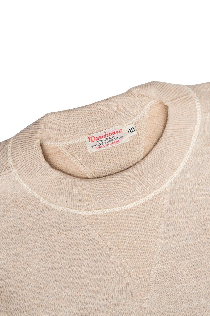 Warehouse Loopwheeled Set-In Freedom Crewneck Sweater - Oatmeal