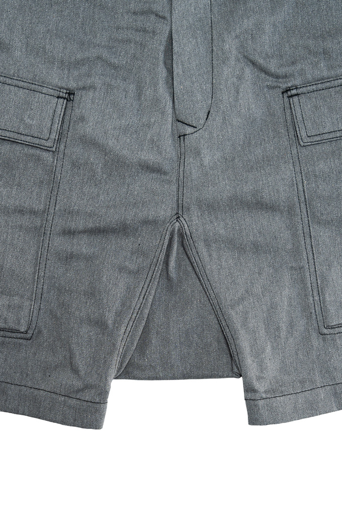 Rick Owens DRKSHDW Pods Cargo Shorts - Made In Japan 12oz Gray Denim