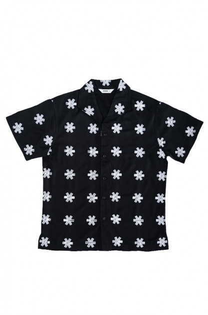 3sixteen Leisure Shirt - Black Embroidered Tencel