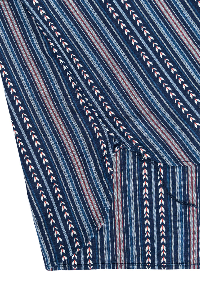 Sugar Cane Long Sleeve Workshirt - Indigo Dobby Stripe