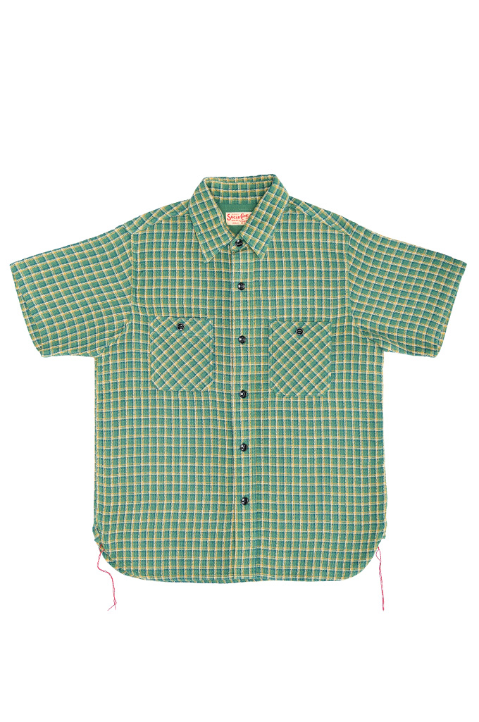 Sugar Cane Short Sleeve Shirt - Green Double Gauze
