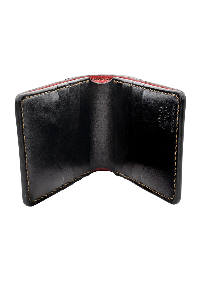 Flat Head Wild Child Leather & Cordovan Wallet - Black - Image 5