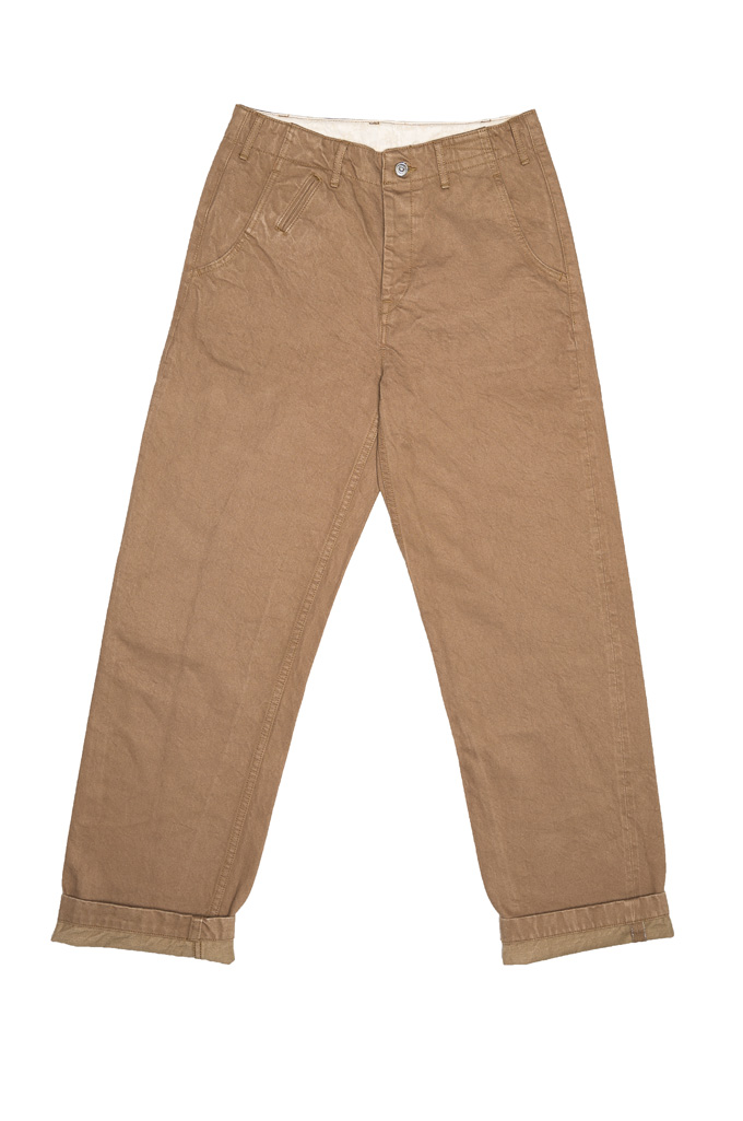 Samurai 15oz Selvedge Chino Cloth Pants - Wide Leg Khaki - Image 6