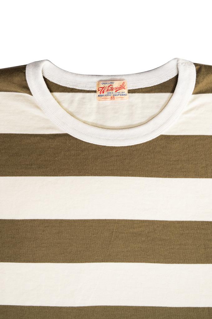 Whitesville Heavy Cotton T-Shirt - Border Stripe Olive