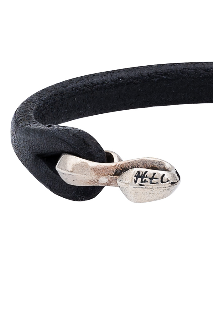 Flat Head Leather & Silver Bracelet - Dual Strand