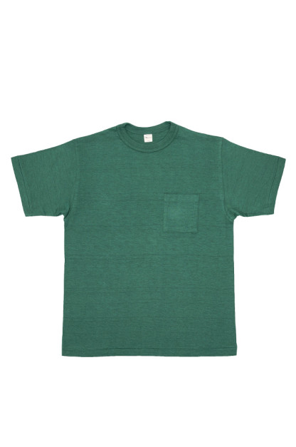 Warehouse Slub Cotton T-Shirt - Dark Green w/ Pocket