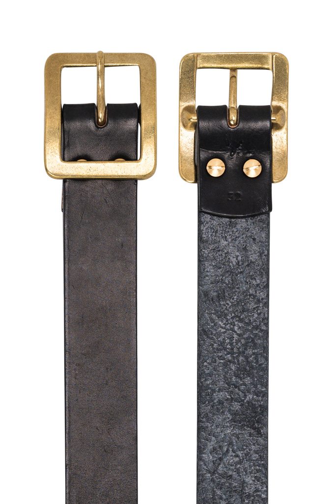 Strike Gold Leather Belt - Black