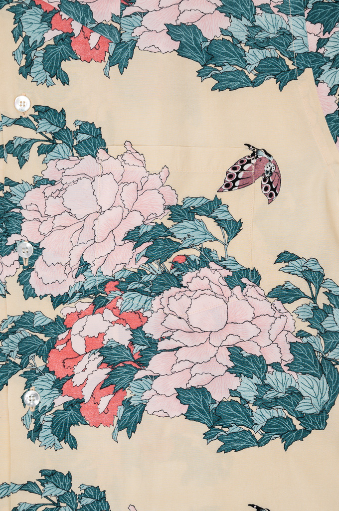 Sun Surf x Katsushika Hokusai Special Edition Shirt - PEONIES AND BUTTERFLY